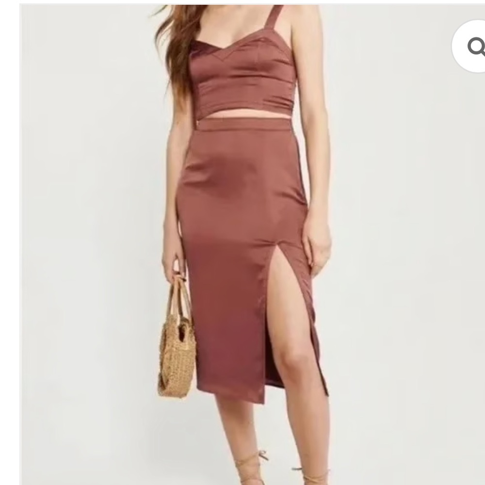 Abercrombie & Fitch Satin Skirt & Bustier Set